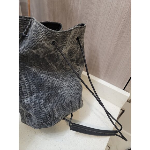 Henry Beguelin Black Leather Backpack Woven Straps - Picture 2 of 7